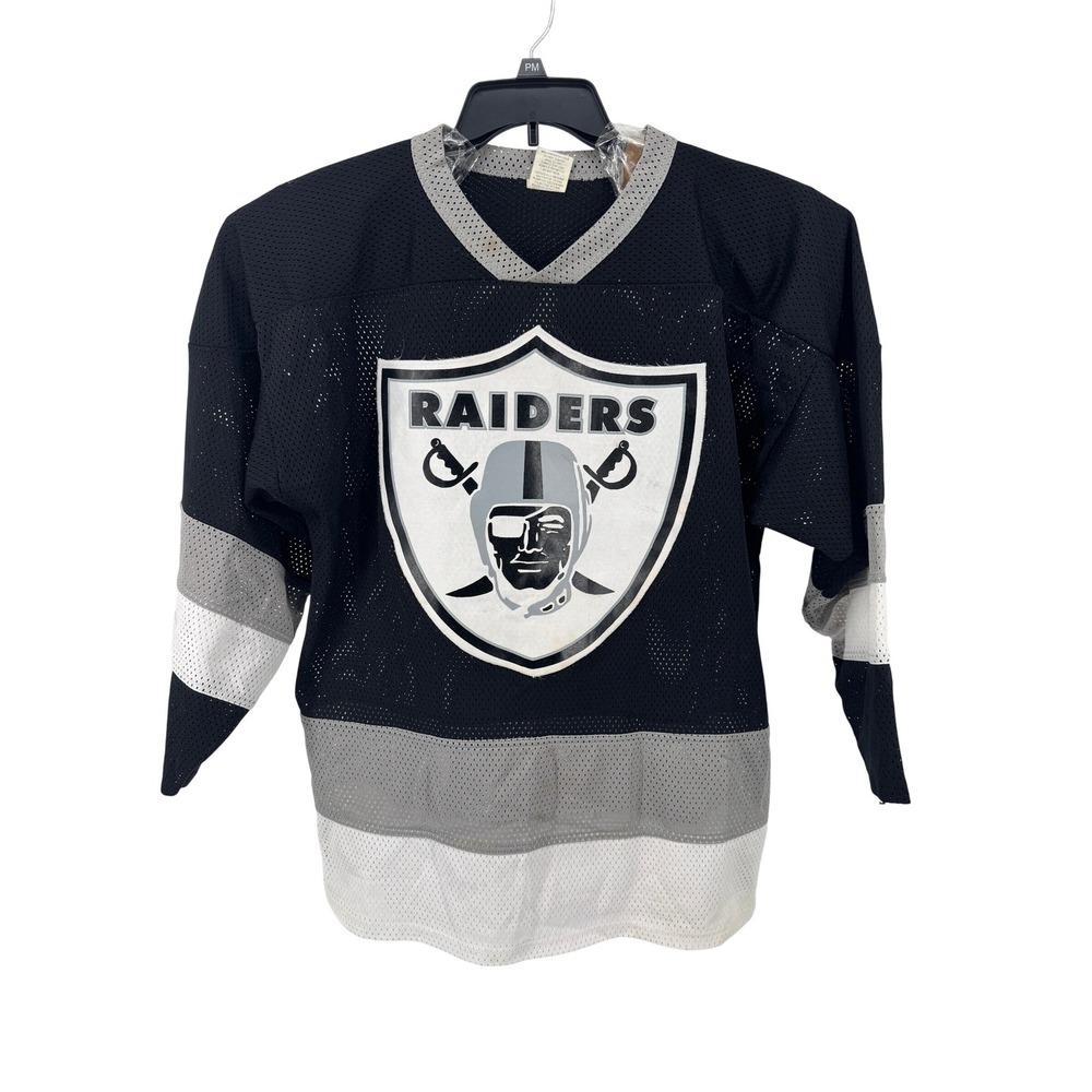 Vintage Raiders Jersey Men's L Big Face Patch Logo Hockey Style  Athletic‎ Knit